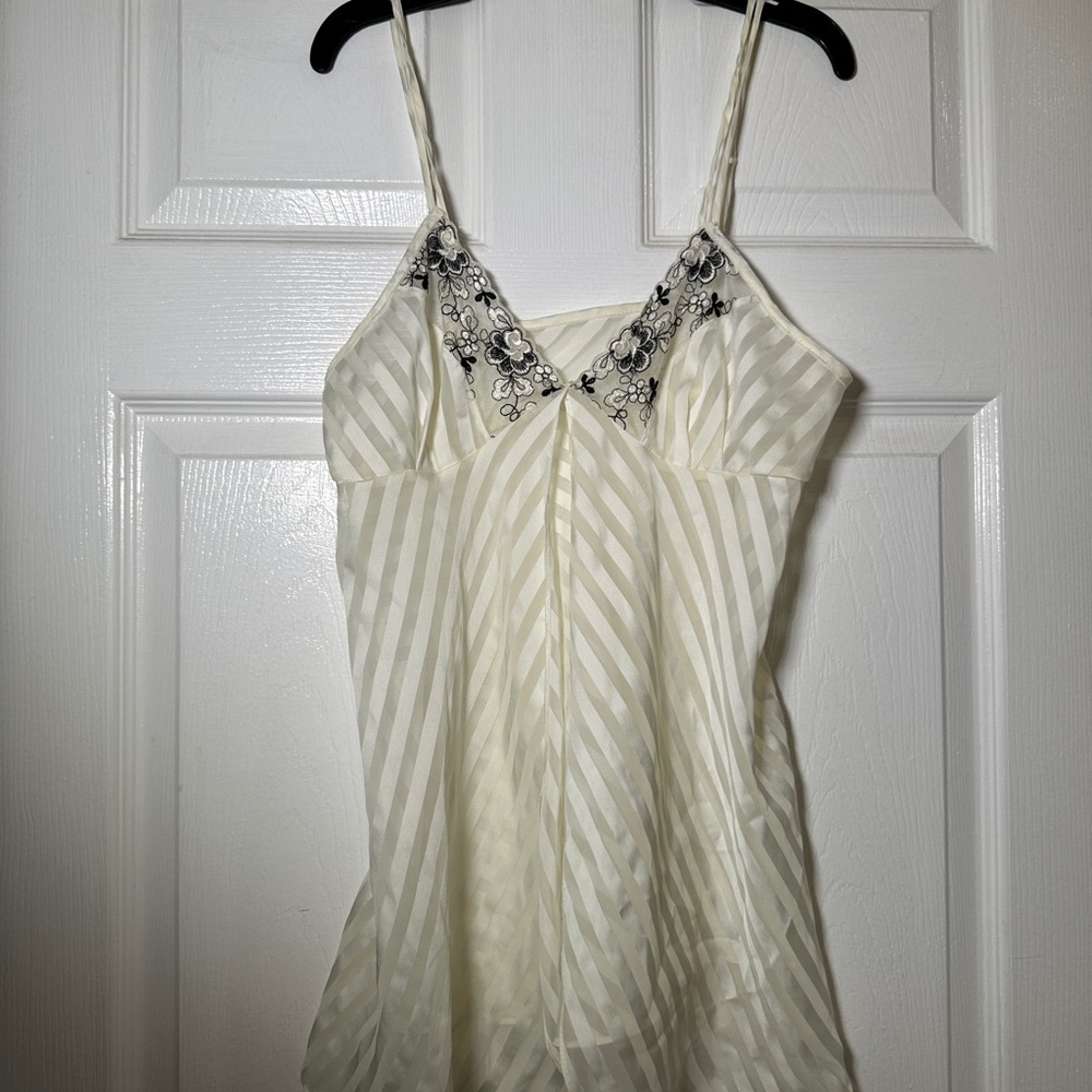 Elegant Cream Camisole with Black Lace Detail